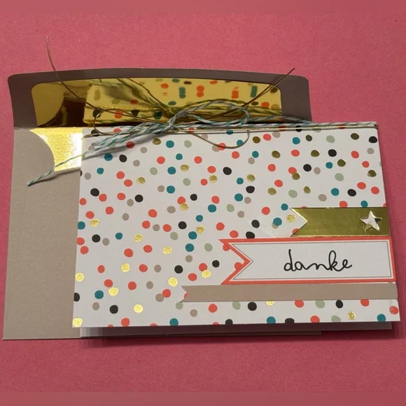 Danke Thank You cards - set of 4 handcrafted cards with envelopes - Picture 3 of 5